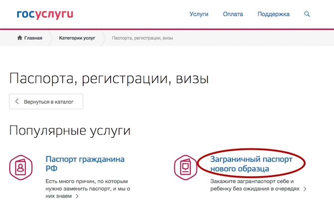 Как заказать через госуслуги загранпаспорт нового образца взрослому